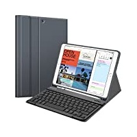 Fintie Tastatur Hülle für iPad Air 10.5" 2019 (3. Generation) / iPad Pro 10.5" 2017, Soft TPU Rückseite Schutzhülle mit Pencil Halter, magnetisch Abnehmbarer QWERTZ Tastatur, Himmelgrau