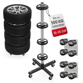 GENTOR Felgenbaum fahrbar für 4 Reifen bis 225 mm, belastbar bis 100 kg
