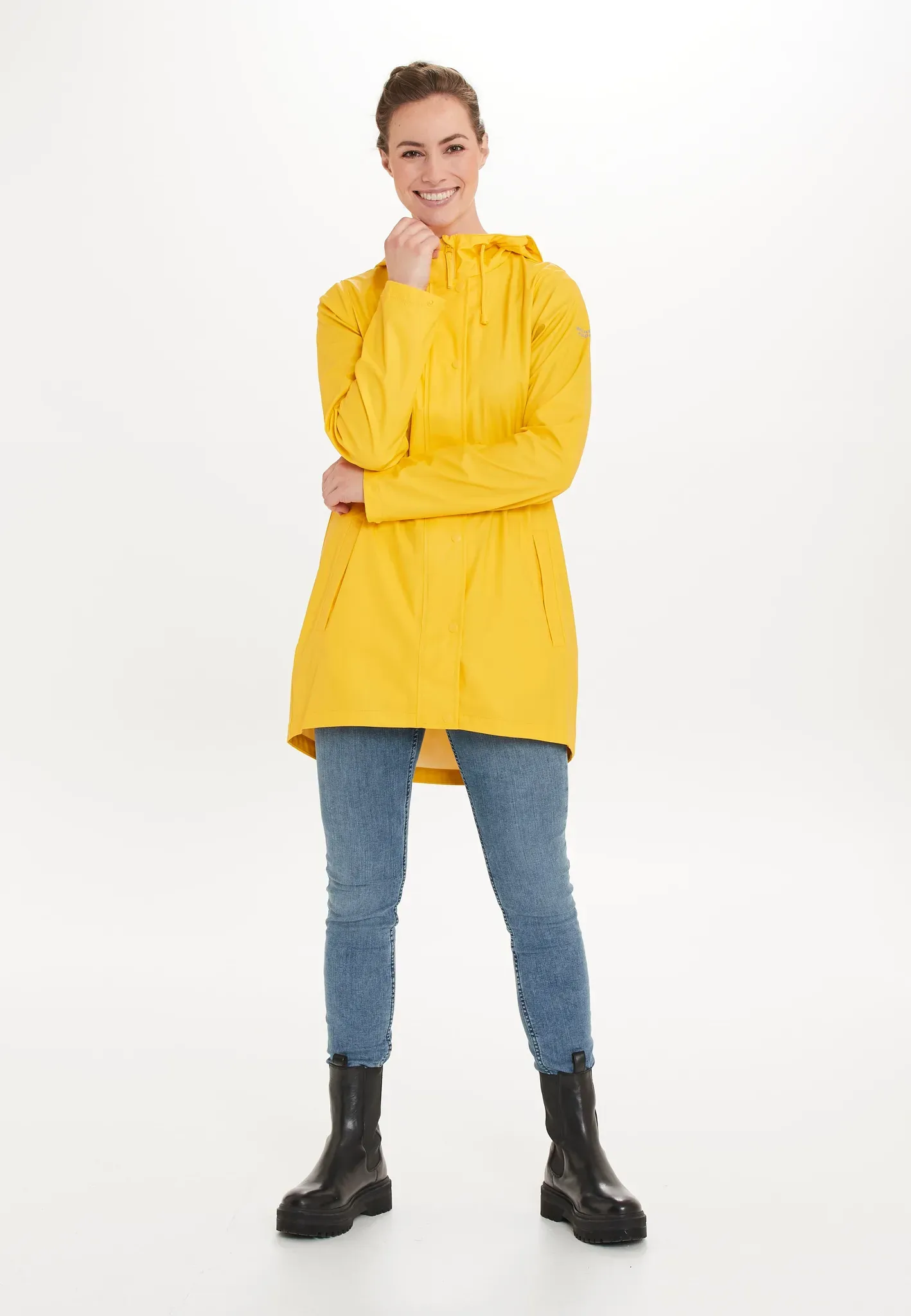 Regenjacke WEATHER REPORT "PETRA" Gr. 44, gelb (sun) Damen Jacken Sportjacken mit umweltfreundlicher Beschichtung