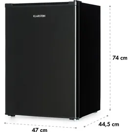 Klarstein Delaware Kühlschrank 75 l 45 cm hoch Schwarz