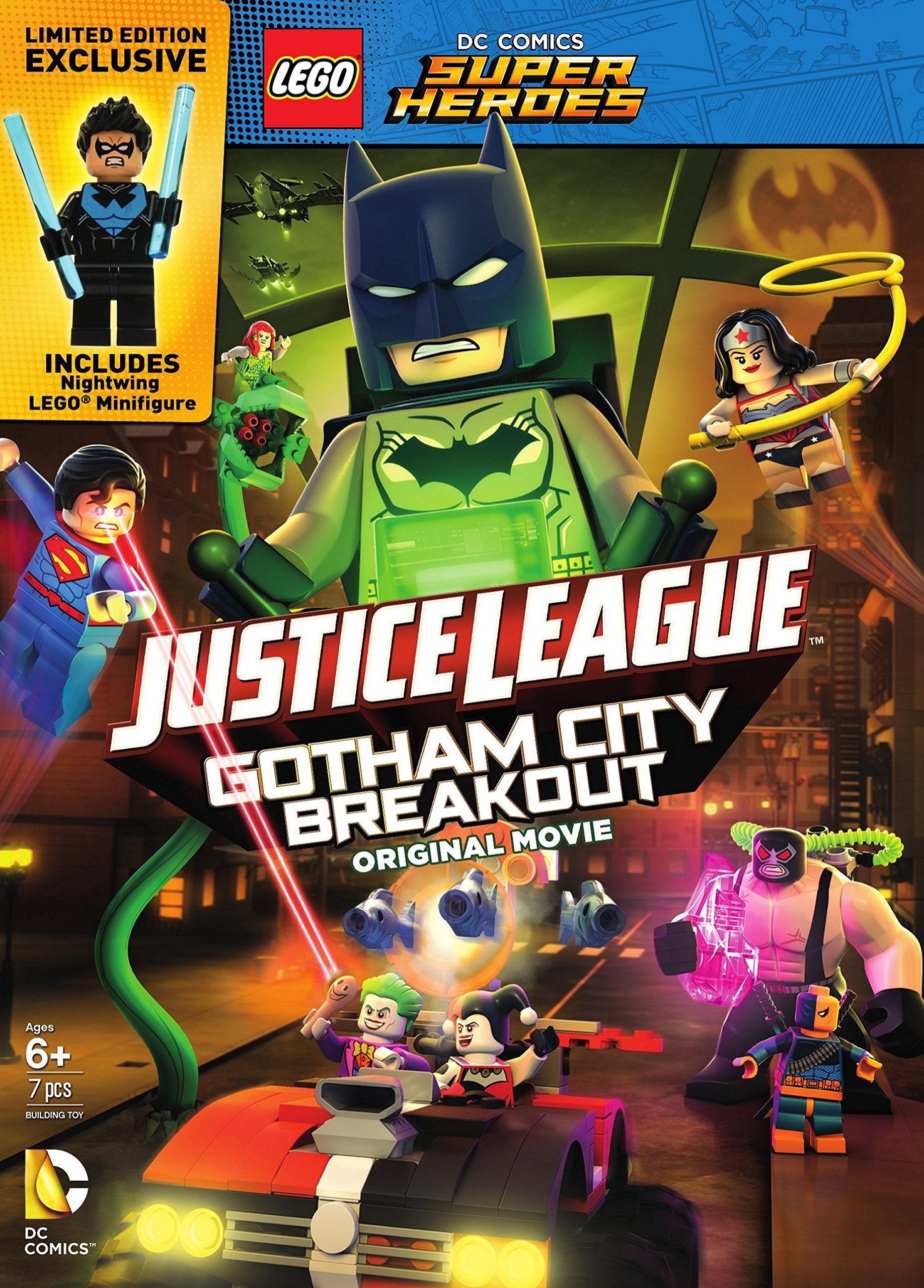 LEGO DC Comic Super Heroes: Justice League - Gefängnisausbruch in Gotham City (Limitiere Edition, inkl. Nightwing LEGO Minifigur) [DVD] (Neu differenzbesteuert)