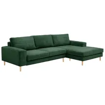 58 aufm Kessel SOFA mit Longchair rechts Kaylynn Cordstoff dunkelgrün | Gr.: onesize