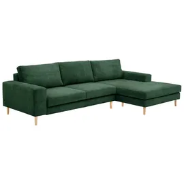 58 aufm Kessel SOFA mit Longchair rechts Kaylynn Cordstoff dunkelgrün | Gr.: onesize