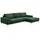 58 aufm Kessel SOFA mit Longchair rechts Kaylynn Cordstoff dunkelgrün | Gr.: onesize