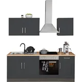 kochstation KS-Stockholm Küchenzeile 210 x 60 x 0 cm grau