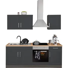 kochstation KS-Stockholm Küchenzeile 210 x 60 x 0 cm grau