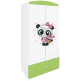 Raumhirsch Furniture Kinderkleiderschrank mit Tiermotiven - Kleiderschrank für Kinder (Kinderzimmerschrank für Jungen & Mädchen, Mit Ablagefächern & Kleiderstange) neutrale Motive, langlebig, verschiedene Farben & Designs grün