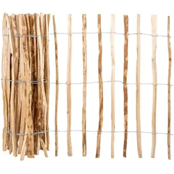 5m VOSS.garden Staketenzaun, Lattenabstand 7-8cm, Gartenzaun aus Haselnuss, 120cm