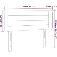 VidaXL LED Kopfteil Rosa 83x16x78/88 cm Samt