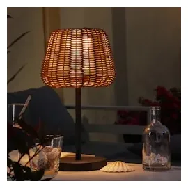 MARELIDA LED Garten Tischlampe Braun