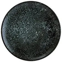 6x Bonna Cosmos Black Gourmet flacher Teller rund 30cm 3cm hoch Blau Porzellan Speiseteller Tafel Geschirr