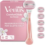 Gillette Comfortglide Spa Breeze Damenrasierer + 6 Rasierklingen