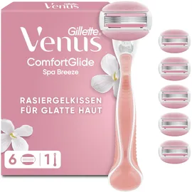 Gillette Comfortglide Spa Breeze Damenrasierer + 6 Rasierklingen