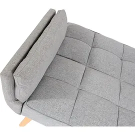 Mendler Schlafsofa HWC-K18 mit Ottomane, Couch Sofa Gästebett, Schlaffunktion 218x175cm Stoff/Textil hellgrau ~ Grau