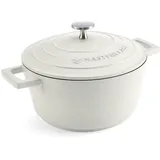 masterclass Kasserolle MasterClass, Aluminiumguss, 2,5 Liter, rund, ultraleicht,kratzfeste Antihaftbeschichtung,Induktion beige