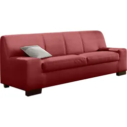 3-Sitzer DOMO COLLECTION "Norma Top, elegant und modern, flache Armlehnen, komfortabel", rot, B:212cm H:77cm T:90cm, Sofas