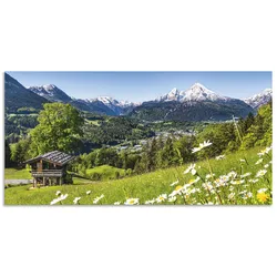 Wandbild ARTLAND "Landschaft in den Bayerischen Alpen", grün (farbe bild(er): grün), B:60cm H:30cm, Bilder, als Alubild, Outdoorbild, Leinwandbild, Poster, Wandaufkleber