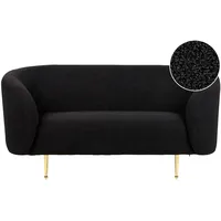Beliani Sofa im Art-Déco-Stil mit Armlehnen Metallgestell Bouclé schwarz modern Loen