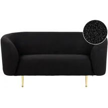 Beliani Sofa im Art-Déco-Stil mit Armlehnen Metallgestell Bouclé schwarz modern Loen