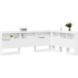 vidaXL Aufbewahrungskopfteil mit Regal Weiß 207,5 x 137,5 x 76,5 cm