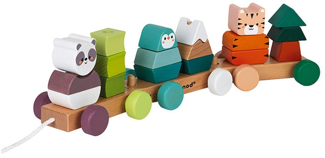 Janod - Janod-Wwf® Nachziehspielzeug Tiger, Panda & Pinguin Aus Holz