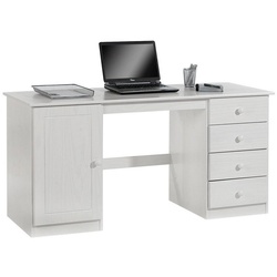 IDIMEX Schreibtisch MANAGER, Schreibtisch Computertisch PC-Schreibtisch, Kiefer massiv in weiß lack weiß