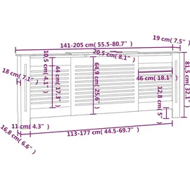 vidaXL MDF Heizkörperverkleidung 205 cm