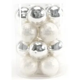 Trendline Weihnachtskugeln Mini aus Glas Ø 35 mm weiß 16 Stück