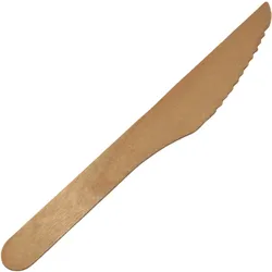 emissimo Messer aus Holz - 155 mm  Gewicht 2,4g - Birkenholz Einwegbesteck  2500 Stück