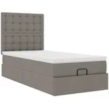 vidaXL Ottoman-Bett mit Matratze Taupe 100x200 cm Stoff