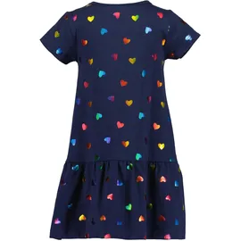 blue seven Jerseykleid BLUE SEVEN, Mädchen, Kleid mit Herzen", Mädchen, Gr. 134, 5640, ultramarin, 95% Baumwolle, 5% Elasthan, normal, Rundhals, Kleider Jerseykleid,