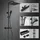 JOHO Regendusche Duschsystem Thermostat matt schwarz 30x30cm