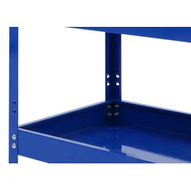 Mendler Werkzeugwagen HWC-M25, Rollwagen Werkstattwagen Transportwagen, Rollen Handgriff 3 Ladeflächen, Stahl 73x73x36cm blau