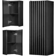 [en.casa] Hängeschrank Skelbolu 57x20x19 cm Schwarz [en.casa]
