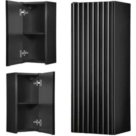 [en.casa] Hängeschrank Skelbolu 57x20x19 cm Schwarz [en.casa]