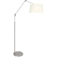 Steinhauer Gelenkleuchte Stehlampe Standleuchte verstellbar Textil weiß silber Wohnzimmer