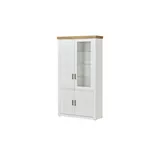 maison bleue Kombi-Vitrine Xanten 118 x 210 x 40 cm Weiß
