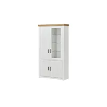 maison bleue Kombi-Vitrine Xanten 118 x 210 x 40 cm Weiß