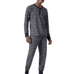 Schiesser Gift Set Pyjama and Socks Blau Muster Medium Herren