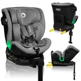 Lionelo Kindersitze Harmony i-Size, 360° EasyTurn Basis, ISOFIX und Stützfuß, BuckleAlarm, Side Impact Guard, Verstellbare Kopfstütze und Rück... - Grau