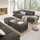 W.Schillig Couch Leder 2-Sitzer Grau