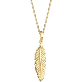 Elli Halskette Damen Feder Anhänger Gold 925 Sterling Silber