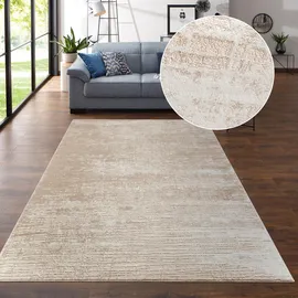 OTTO home Teppich OTTO HOME "Ariano, dezenter Glanz mit Hoch-Tief-Struktur" Gr. 2, beige, B:70cm H:12mm L:140cm, Kunstfaser, Teppiche, Teppich, Vintage Design, Schrumpf Carving-Effekt, Wohnzimmer, Schlafzimmer
