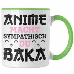Trendation Tasse Trendation – Anime Tasse Geschenk Spruch Kaffeetasse Geschenke Deko Anme Fan Sympathisch grün