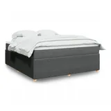 vidaXL Boxspringbett 180 x 200 cm Dunkelgrau