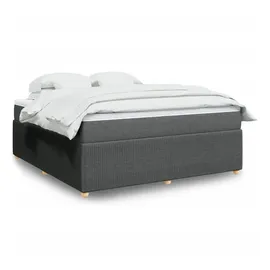vidaXL Boxspringbett 180 x 200 cm Dunkelgrau