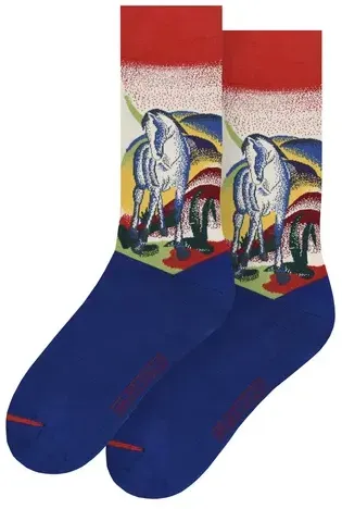 MuseARTa Unisex Socken Franz Marc - Blaues Pferd I - BLUE - 40-46