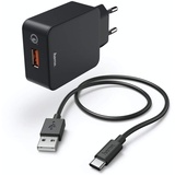 Hama USB Type-C, QC 3.0, 3 A, Schwarz