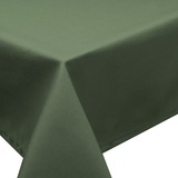 Tischdecke Fleckschutz LOTUS Effekt Garten LEINEN Optik bügelfrei abwaschbar uni Farbe Dunkelgrün Größe oval 160x260 cm