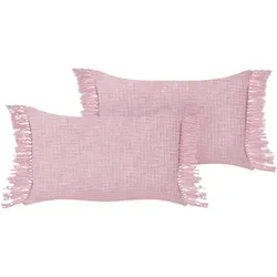 Kissen 2er Set Baumwolle Rosa TANSY 40 x 60 cm